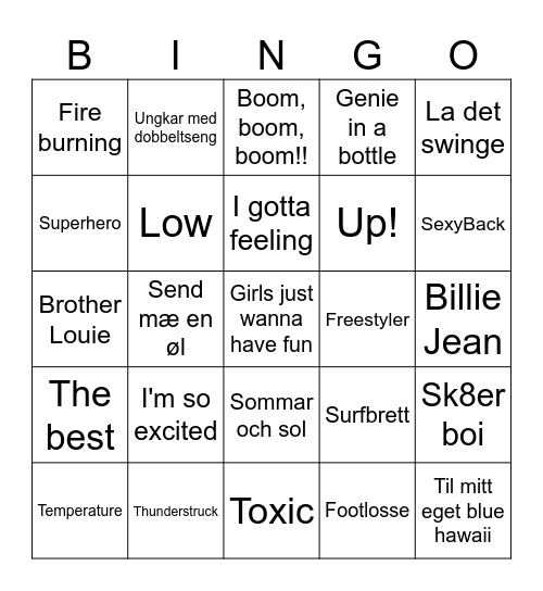 God stemning! Bingo Card