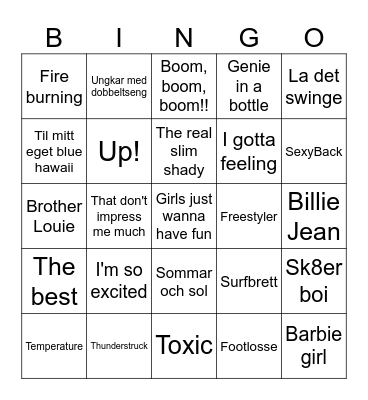 God stemning! Bingo Card