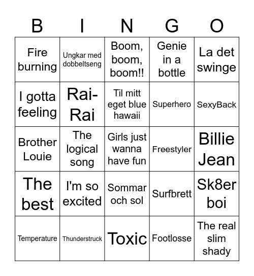 Godt og blandet! Bingo Card