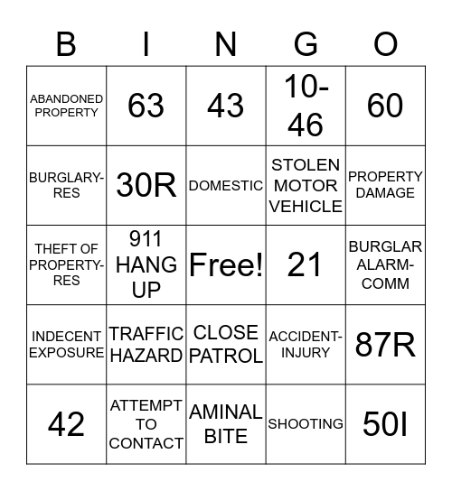 CALL TAKERS Bingo Card