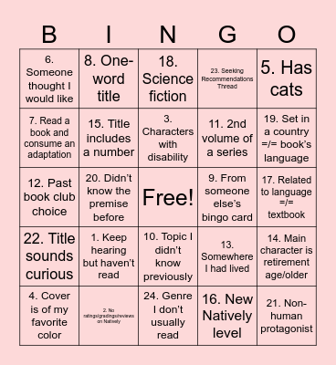 Natively Bingo 2025 Bingo Card