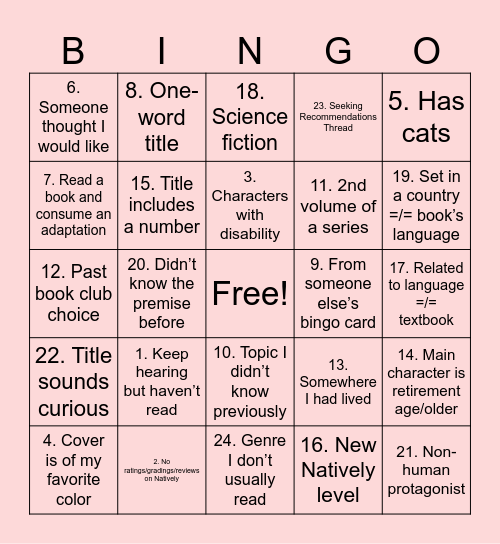 Natively Bingo 2025 Bingo Card