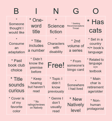 Natively Bingo 2025 Bingo Card