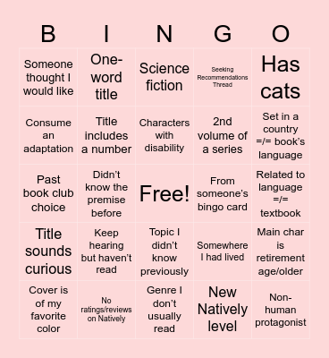 Natively Bingo 2025 Bingo Card
