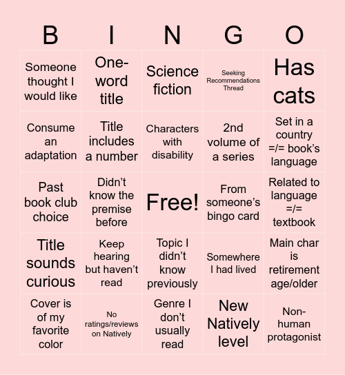 Natively Bingo 2025 Bingo Card