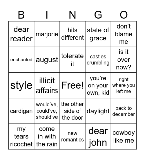 BEST BRIDGES Bingo Card