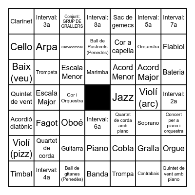Bingo Musical! Bingo Card