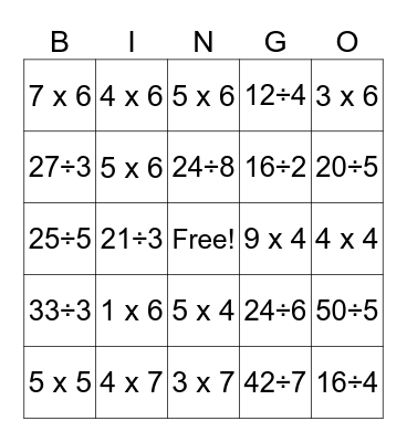 4th Grade Bingo!! Bingo Card