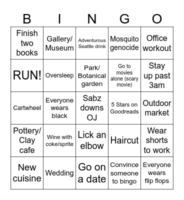 Dezzzingoooooo Bingo Card