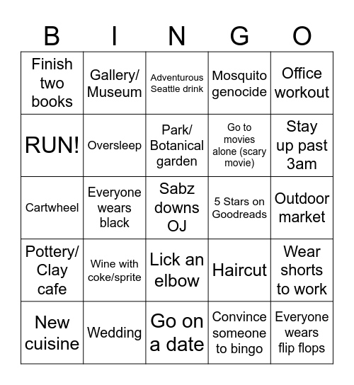 Dezzzingoooooo Bingo Card