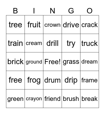 R Blend Bingo Card