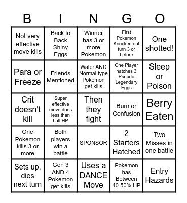 Then we react bingo Dylan Eggs Bingo Card