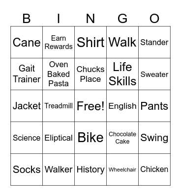 Saif's Stuff Bingo Card