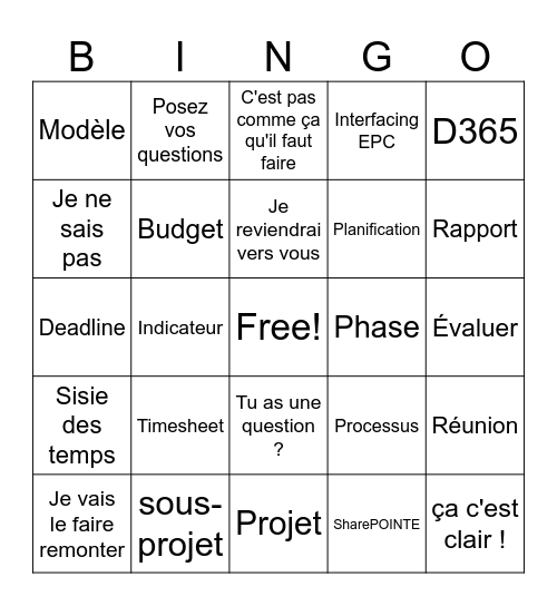 Bingo D365 Bingo Card