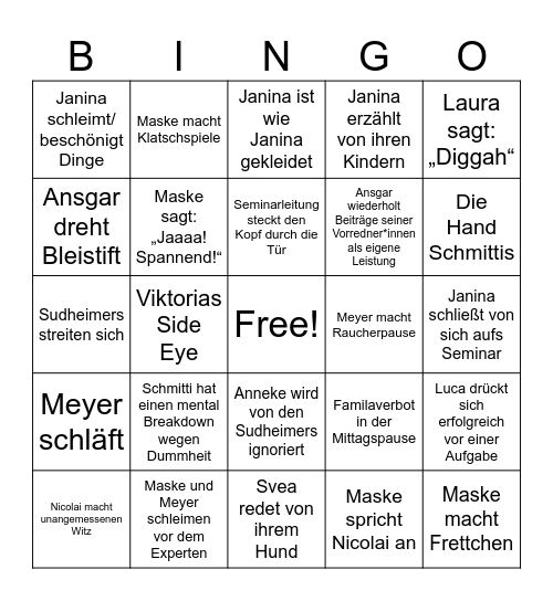 Bullshit-Bingo Fachtag Bingo Card
