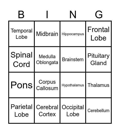 The Brain Bingo Card