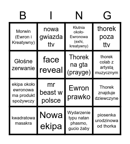 2025 bingo Card