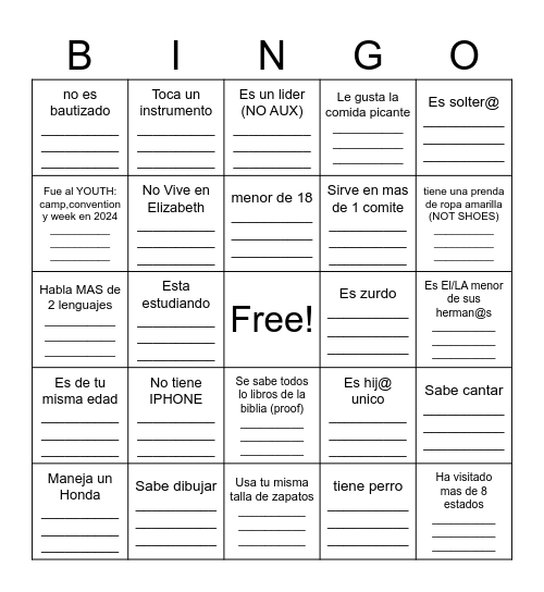 ENCUENTRA ALGUIEN QUE ... Bingo Card