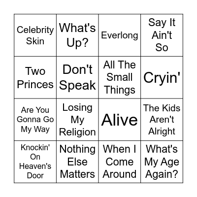 Round 2 Bingo Card