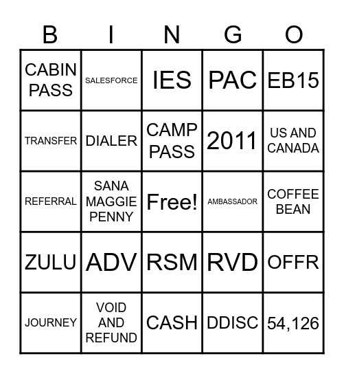 2025 NSC Bingo Card