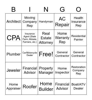 Sales Relationship Builder Bingo Card