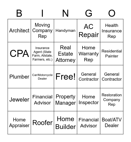 Sales Relationship Builder Bingo Card