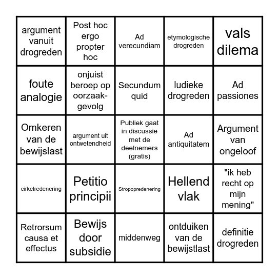 drog bingo (en andere dingen) Bingo Card