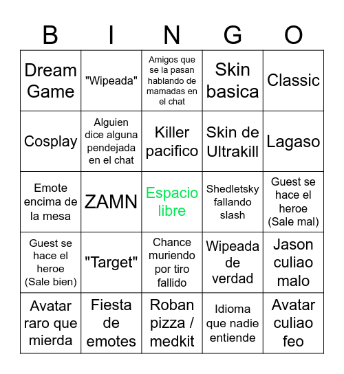 Bodriosaken Bingo Card