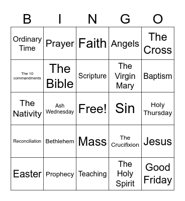 4th Grade Bingo Card