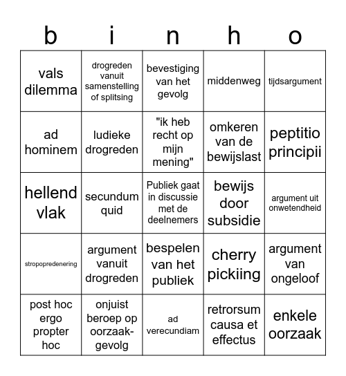 drog bingo Card