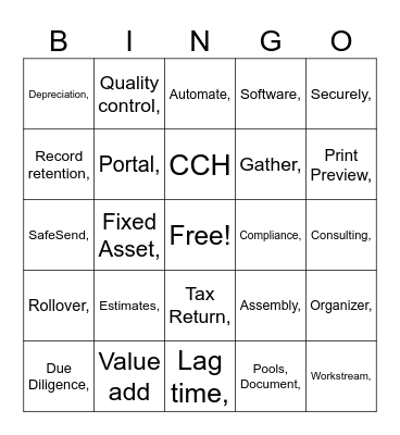 Tax Kickoff Bingo Card