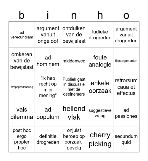 drog bingo Card