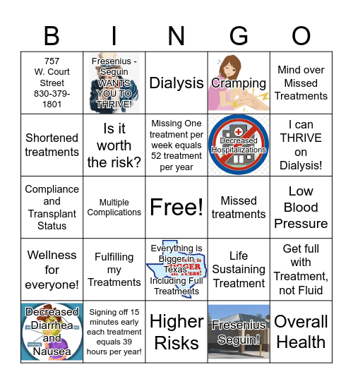 Shortened and Missed Treatments Bingo Card