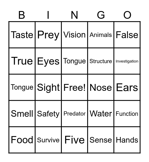 Vision and Light Chapter One Bingo Card
