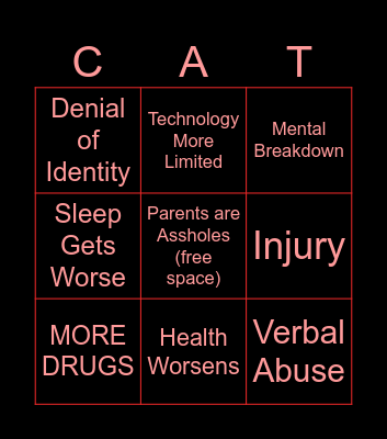 Cat's Life Worsens Bingo Card