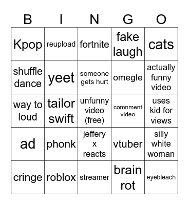 Reels Bingo Card
