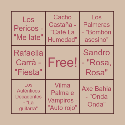 Boda L&M Bingo Card