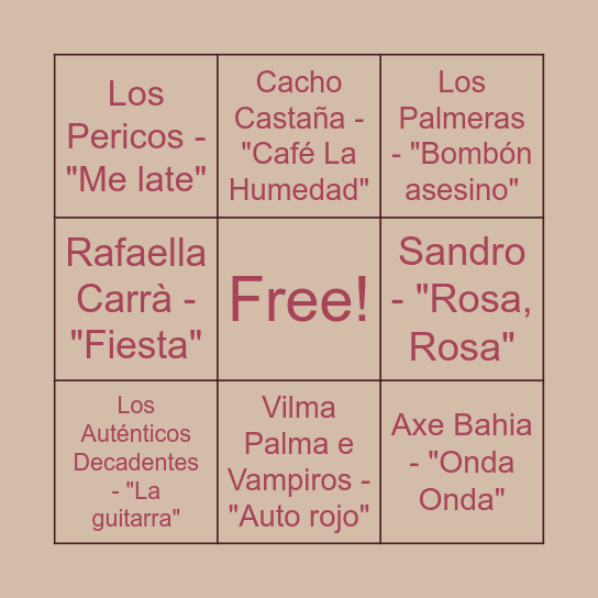 Boda L&M Bingo Card