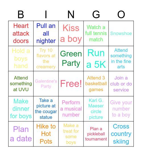 Kennadee's Spring Adventures 2025 Bingo Card