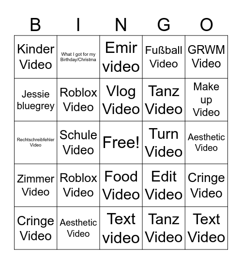 Spotlight Bingo Card
