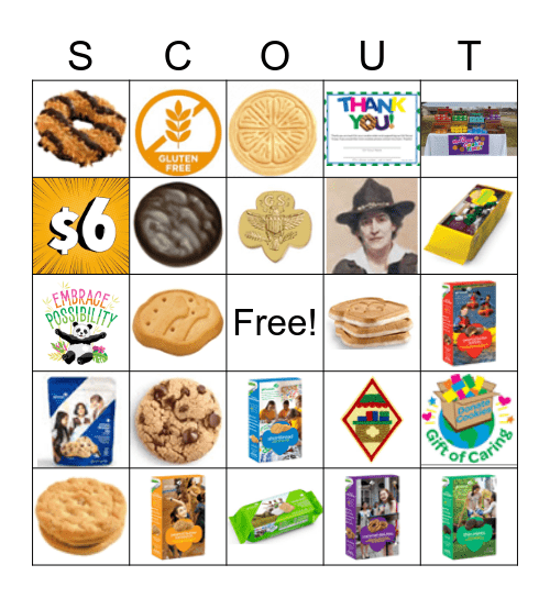 Girl Scout Cookie Bingo-ABC Bakery Bingo Card