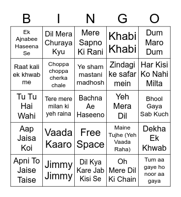 SHASHI 50 PARTY Bingo Card