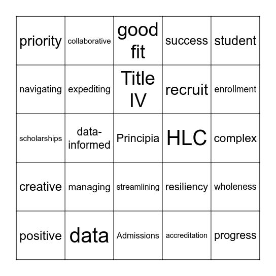 Microsoft Word  Bingo Card