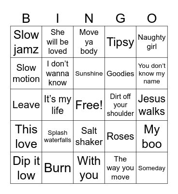 Top Songs of 2004 Bingo Card