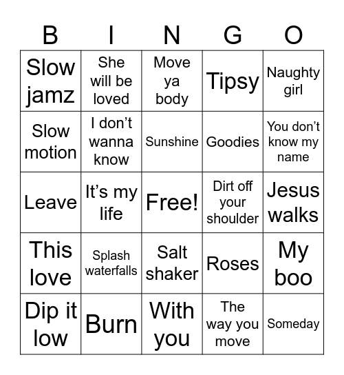 Top Songs of 2004 Bingo Card