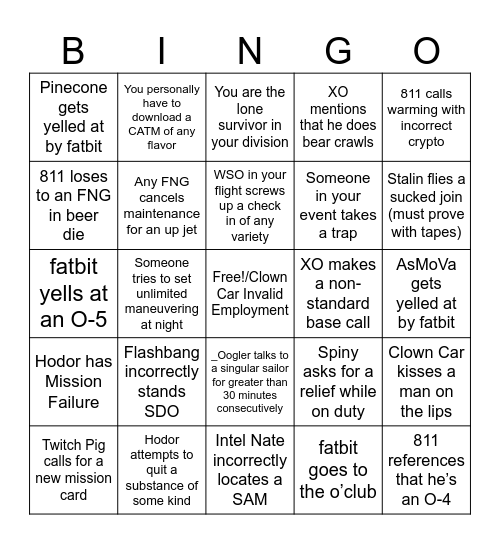 AWF BINGO Card