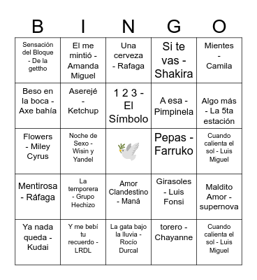 BINGO MUSICAL Bingo Card