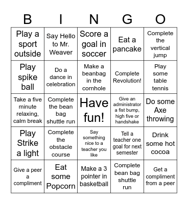 End of the Quarter CELEBRATION! Bingo Card