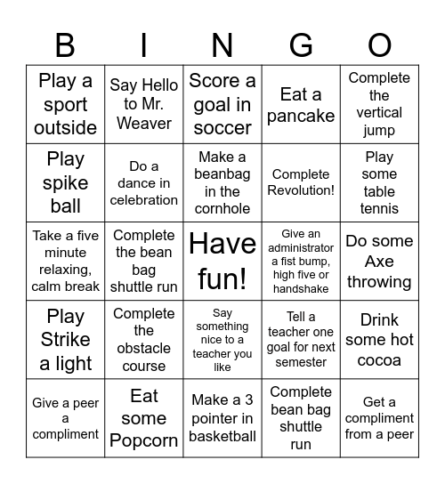 End of the Quarter CELEBRATION! Bingo Card