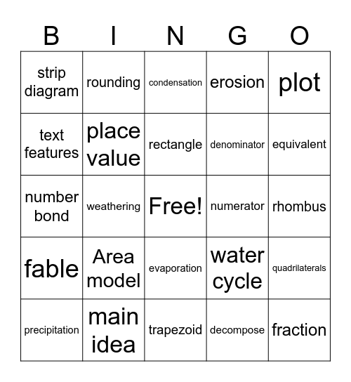 100 Days of School Bingo Card